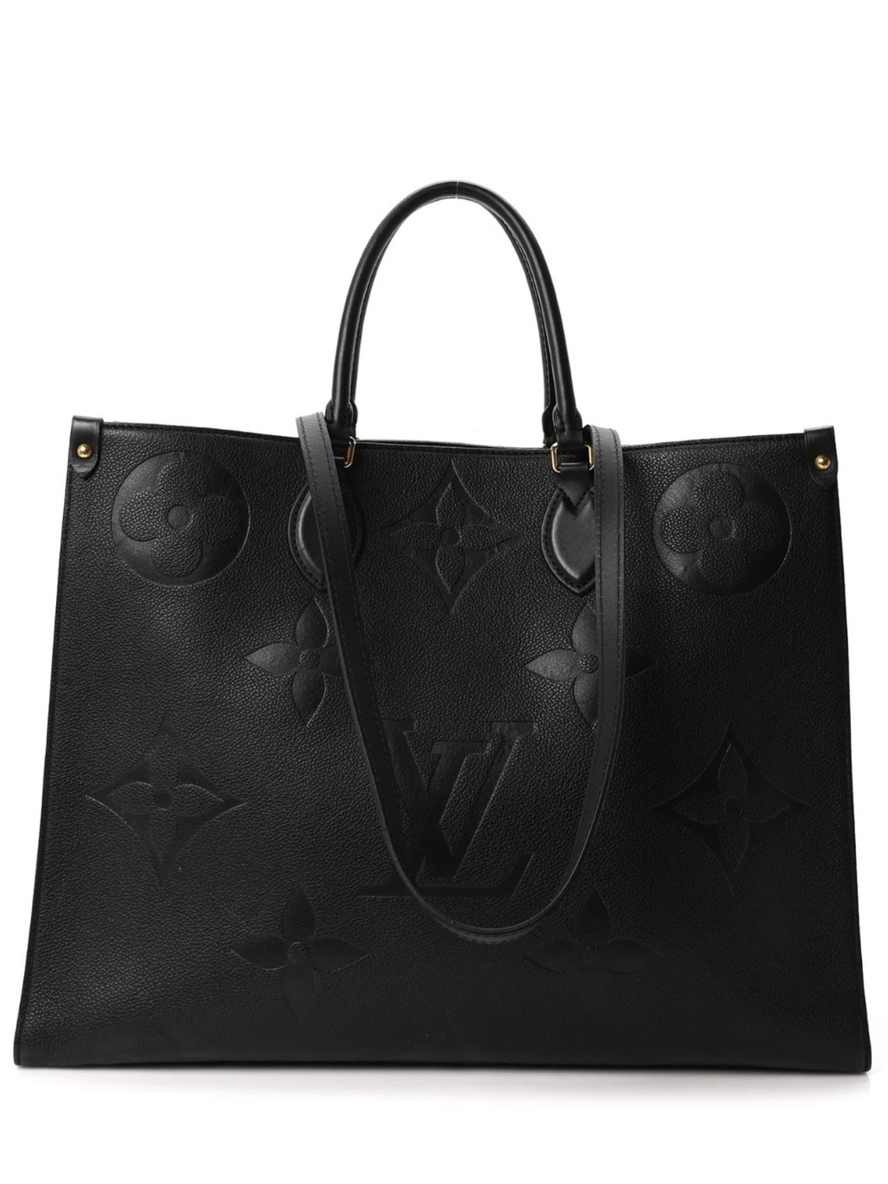 Louis Vuitton Black Monogram-Embossed Tote